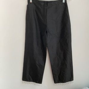 Vintage 90s Y2K Otte NY Silk Cropped Beaded Pants Medium